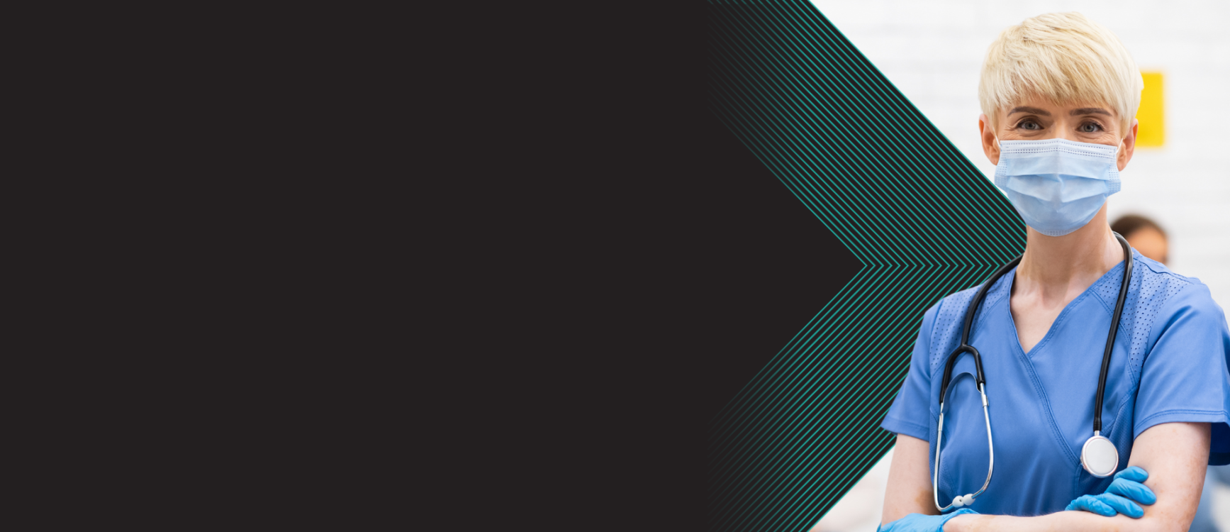 happy nurse wearing a mask