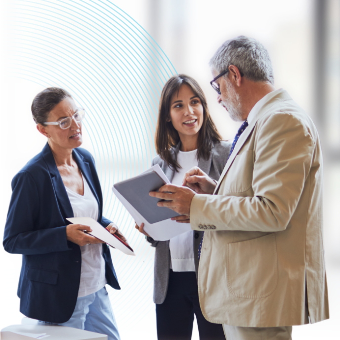 HR team talking in a group