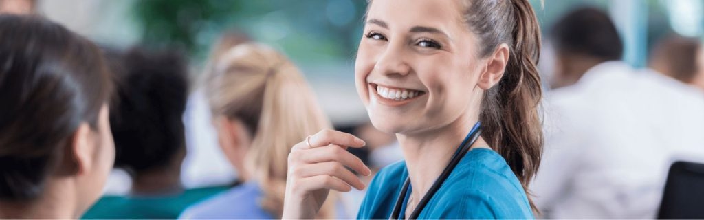 NHS SBS Employment Services; young female nurse training