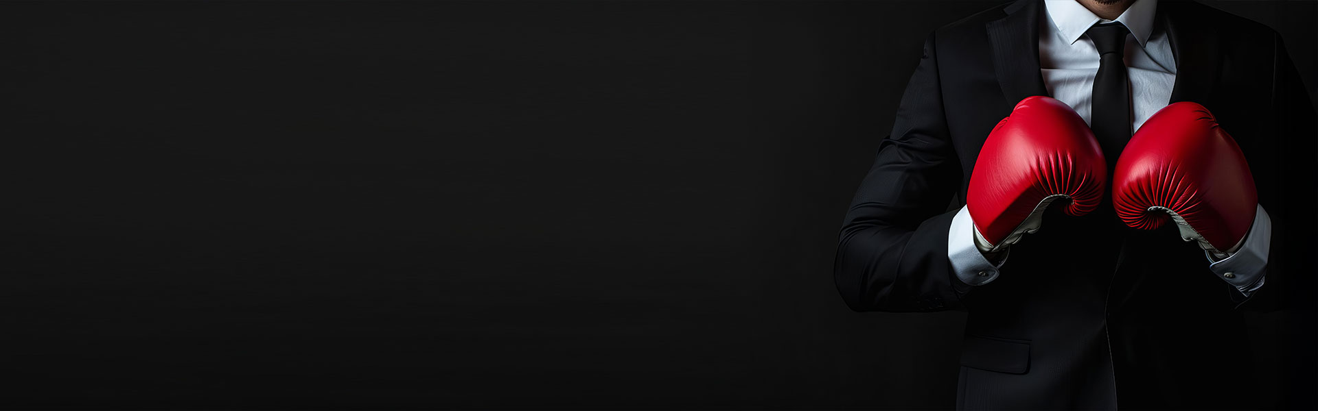 Businessman wearing boxing gloves
