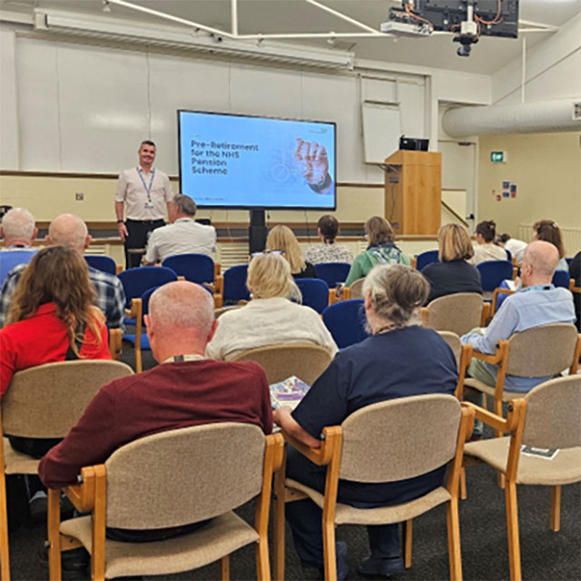 NHS SBS providing a pension presentation face to face