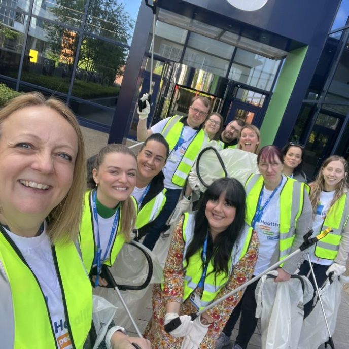 Image of NHS SBS colleagues in a volunteering activity