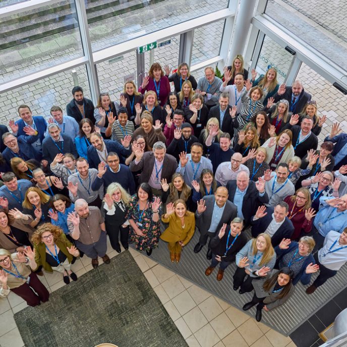NHS SBS colleagues salute to camera