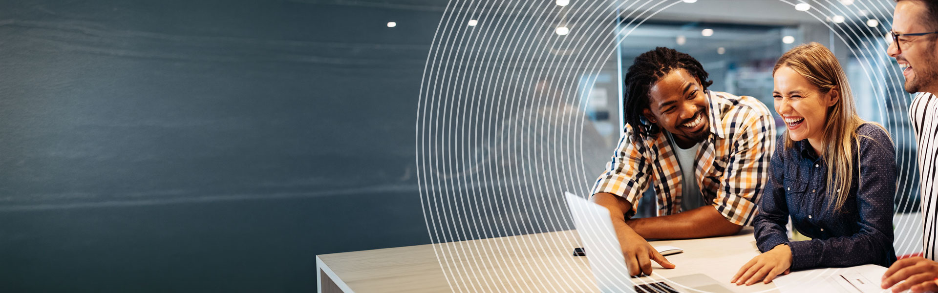 people in an office happy at work
